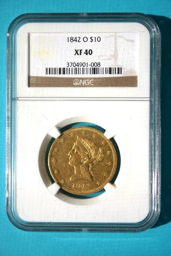 An 1842o $10 Liberty Eagle Gold Coin, NGC Certfied XF40