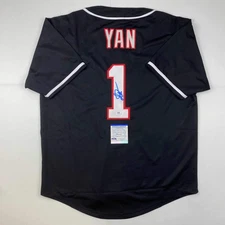 Autographed/Signed Petr Yan UFC MMA Black Jersey Shirt PSA/DNA COA