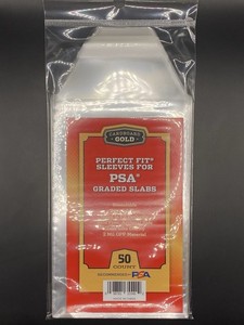 Cardboard Gold PSA Perfect Fit Graded Card Sleeves PSA Logo 50 Count Slab