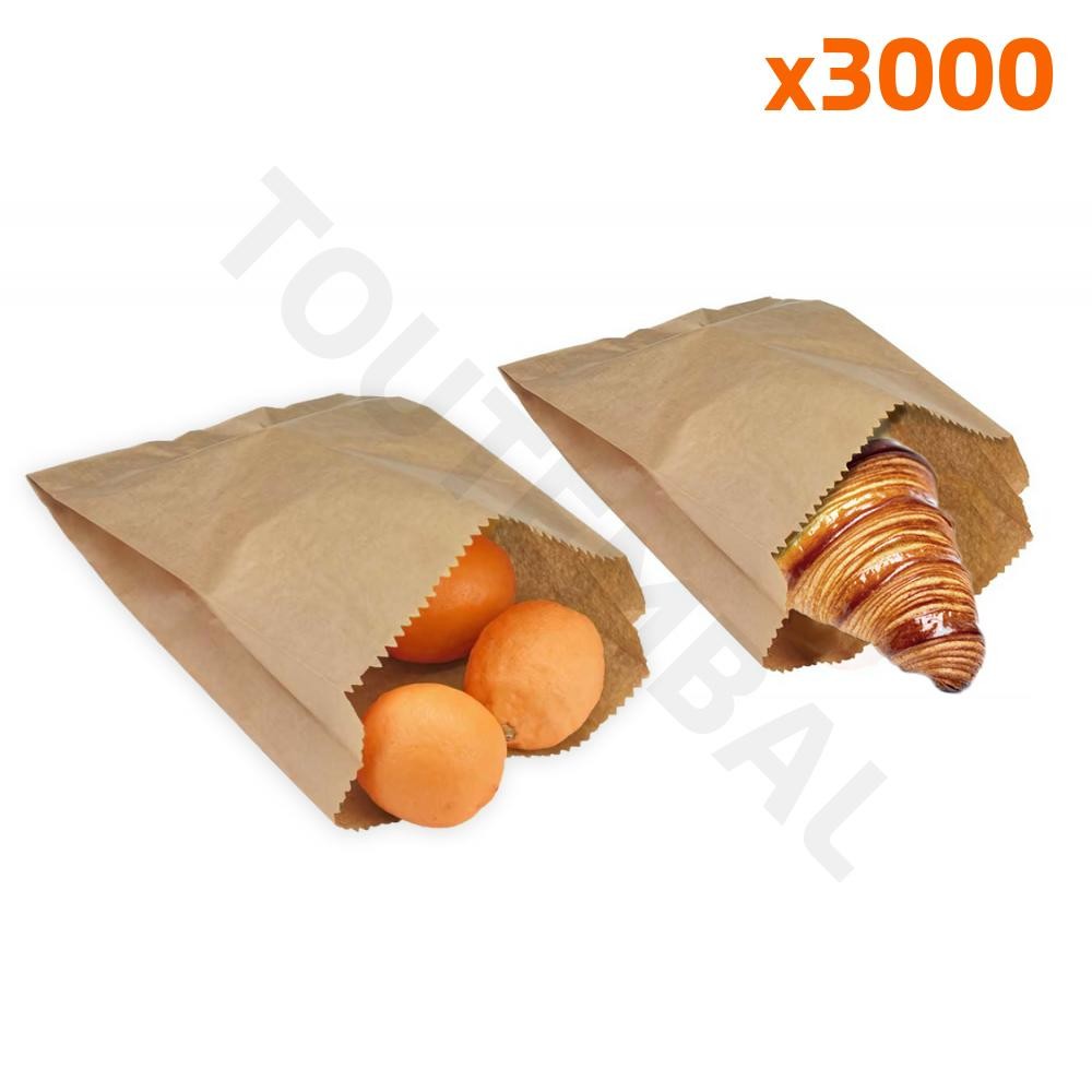Sachet kraft brun éco 30g/m² 12x5x15 cm emballage papier recyclable en gros