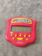 VTG 90s 1999 Radica Color Poker Hand Held Travel Game Electronic Tested Works