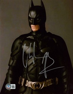 Christian Bale Signed 8x10 Batman Color Photo AUTO BAS Beckett