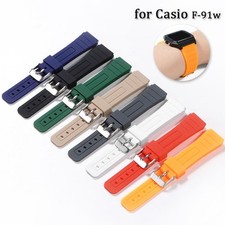 18mm Silicone Watch Band for Casio F91w Waterproof Sport Replacement Strap