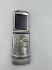 Motorola RAZR V3m Verizon Flip Phone Silver/Black - For Parts - UnTested