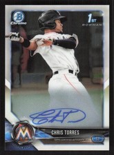 2018 BOWMAN CHROME CHRIS TORRES BCPA-CT MINT 1ST RC AUTOGRAPHS MIAMI MARLINS