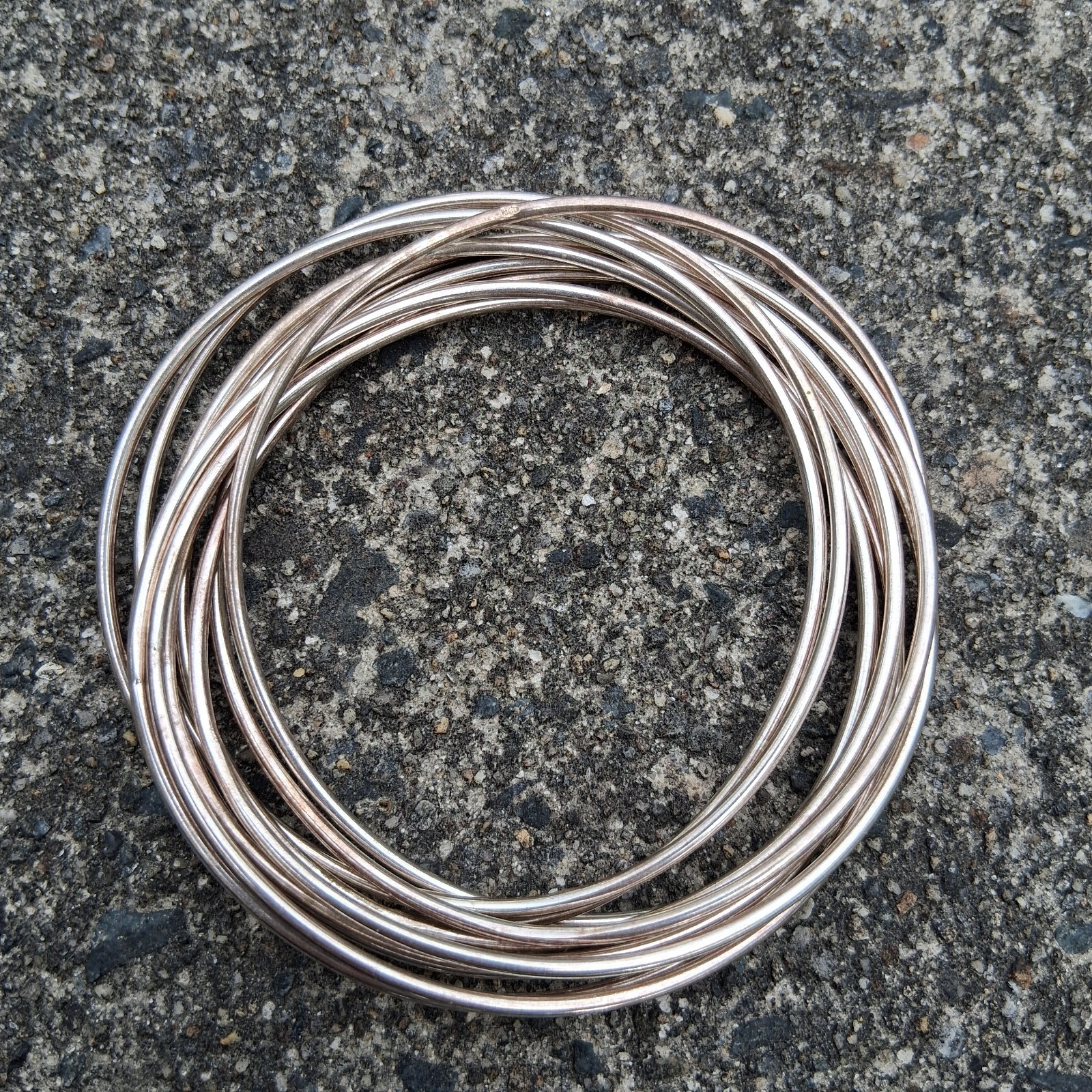 Sterling Silver Interlocking Round Bangle Bracele… - image 3