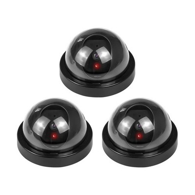 Attrappe Fake Überwachungskamera LED Rotlicht Innen Außen Dome CCTV Kamera