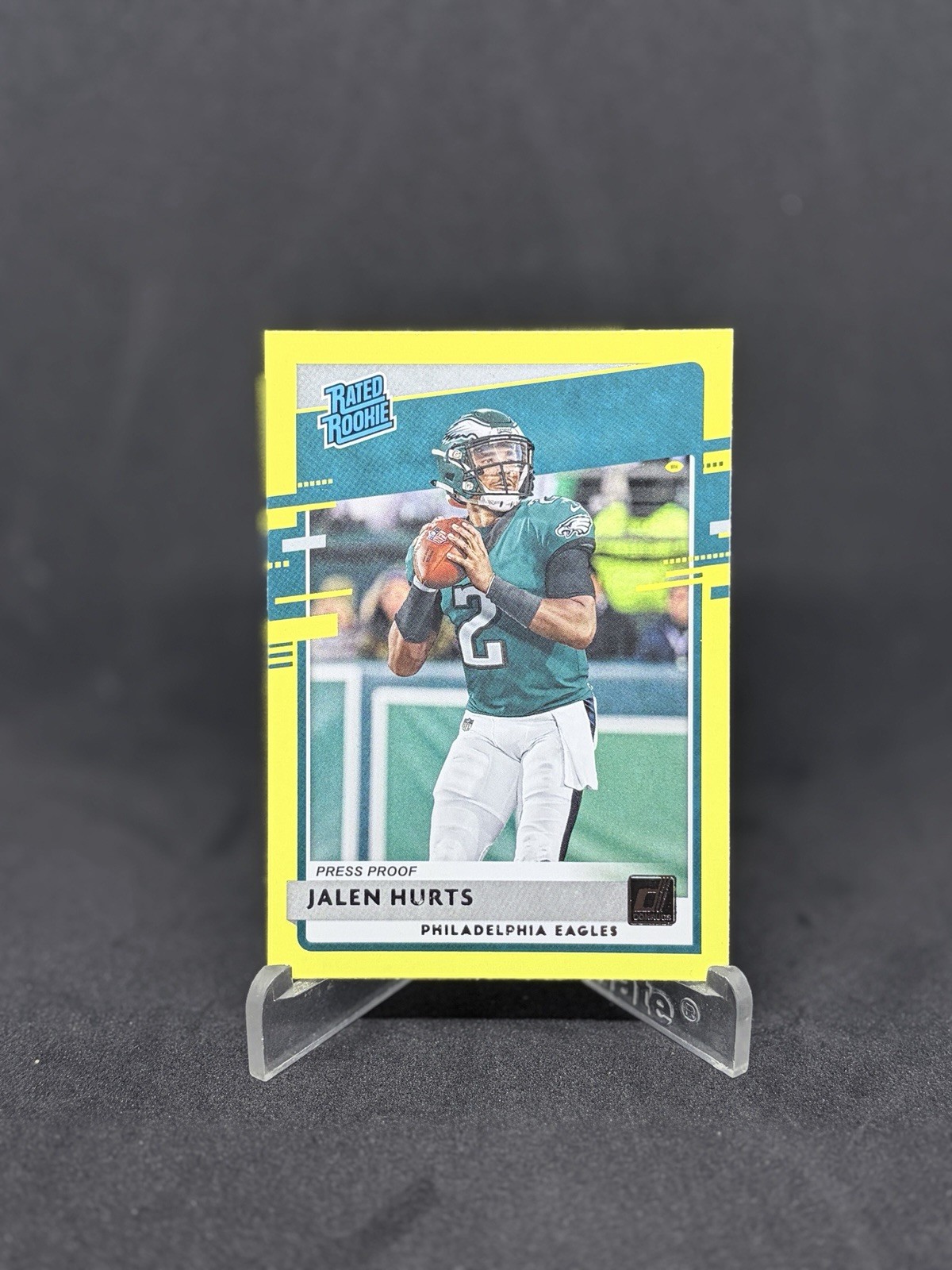 2020 Panini Donruss - Rated Rookie Jalen Hurts #314 Press Proof Yellow (RC)