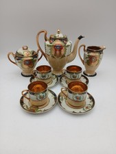 Vintage Japanese Hand Painted Teapot and Tea Set Gold Floral Design