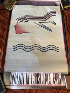 Original Vintage Poster Boycott of Conscience 1986 TWA Flight Attendants Airline