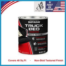 1qt Truck Bed Liner Coating Black Stops Rust Non-skid Textured Finish Fast Dry