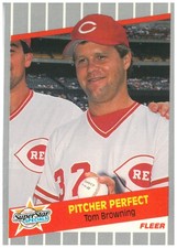 1989 FLEER GLOSSY #629 TOM BROWNING PITCHER PERFECT CINCINNATI REDS