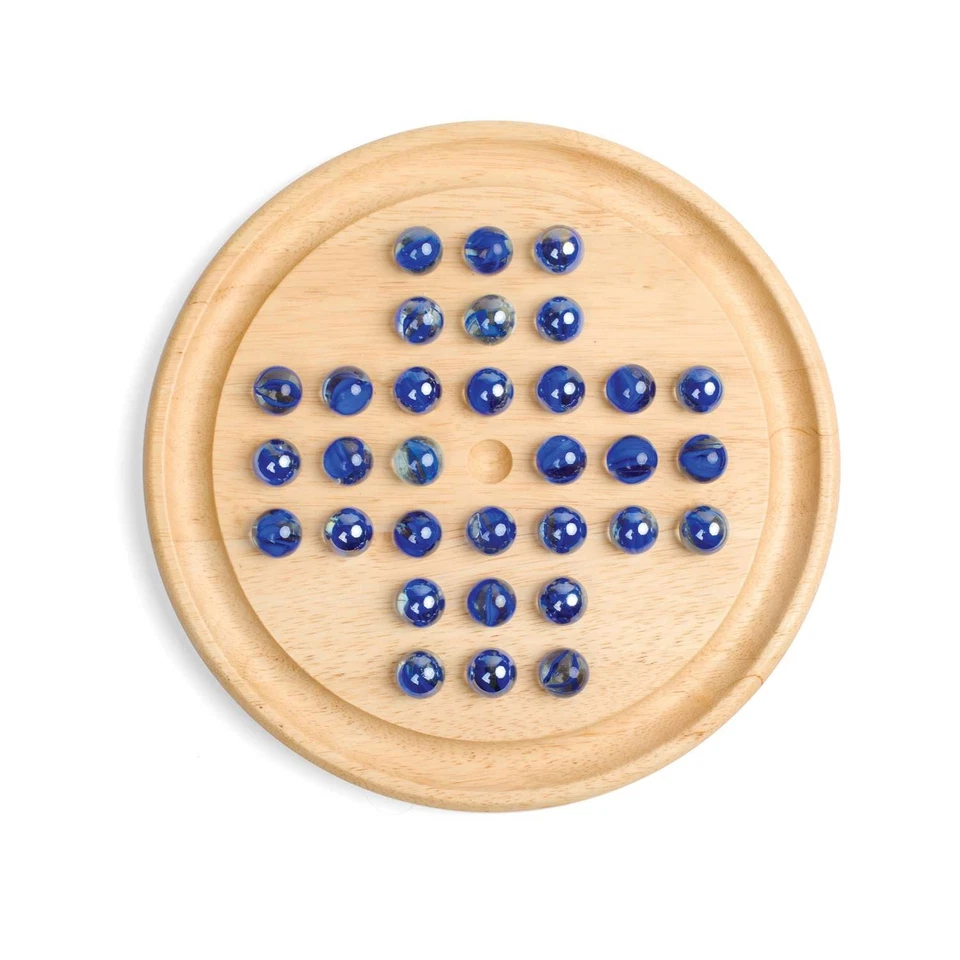 Bigjigs Toys Wooden Solitaire Game, Wooden Board Games, Solitaire Marble Game - Image 4 of 4