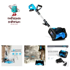 Lightweight 20V Electric Snow Shovel - 10 lbs, 25 ft Throwing Distance, Safe Use