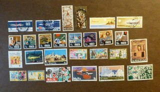Stamps Malta. Lot of 27 Paperless 1970 80s