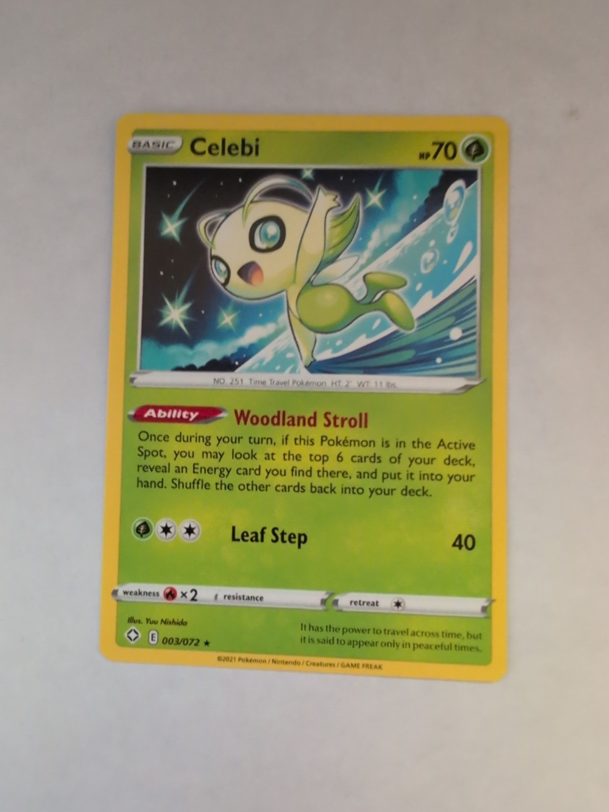 Celebi 003/072 Pokemon Shining Fates regular Rare- NM