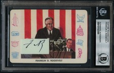 Franklin D. Roosevelt signed autograph Custom Cut Card 32nd President BAS Slab