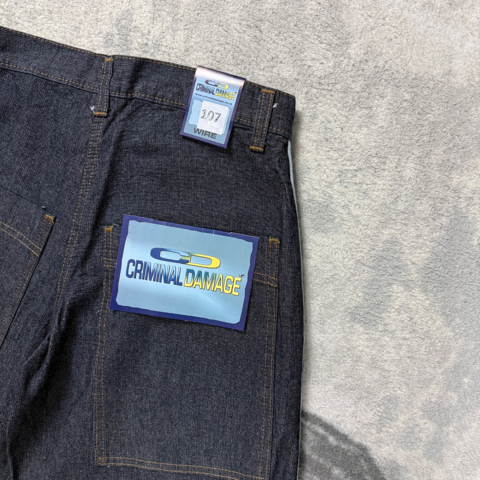 Vintage Criminal Damage 2000s Y2K Blue Sz 26 Wire Skater Oversized Baggy Jeans image 2