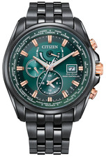 NUOVO Orologio Uomo Citizen Eco-Drive Radiocontrollato Perpetuo GMT AT9128-87X