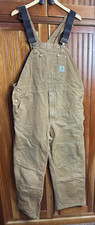 Carhartt Bibs / Overalls Double Knee Brown Carpenter R01-M Relaxed Size 40x32