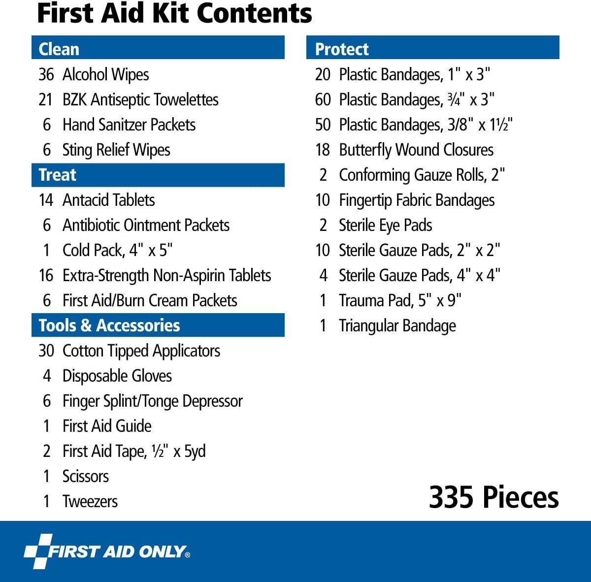 First Aid Only 91247 OSHA-Compliant First Aid Kit, All-Purpose 100-Person Emerge