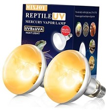 2 Pack 100W Reptile Heat Lamp Bulb Full Spectrum UVA UVB 2 Count Pack of 1 