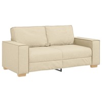 2-Sitzer Sofa Creme 140 Cm Stoff Polsterbank Couch