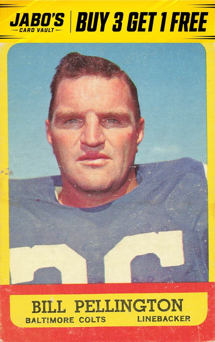 Bill Pellington #10 Football Cards 1963 Topps trading card — raw and PSA graded price guide