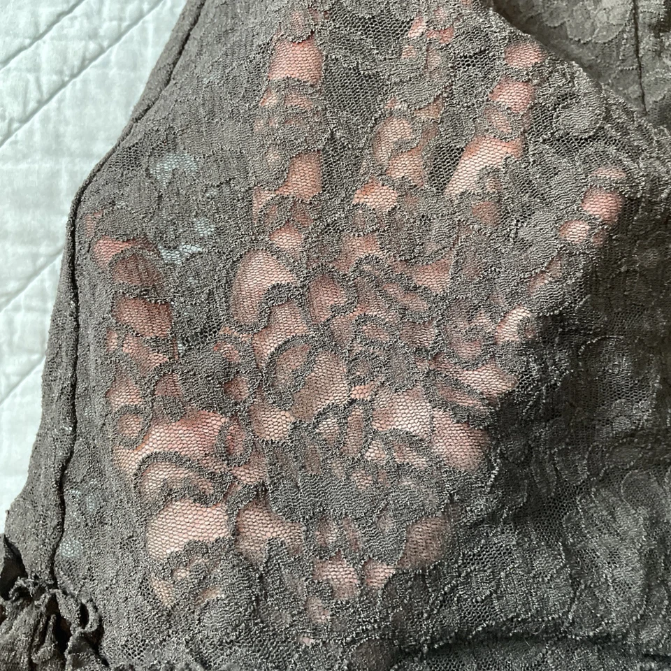 Victoria's Secret The Lacie 蕾丝婴儿娃娃 Slip S 黑色蝴蝶结褶皱性感浪漫 — 第 3/4 张图片