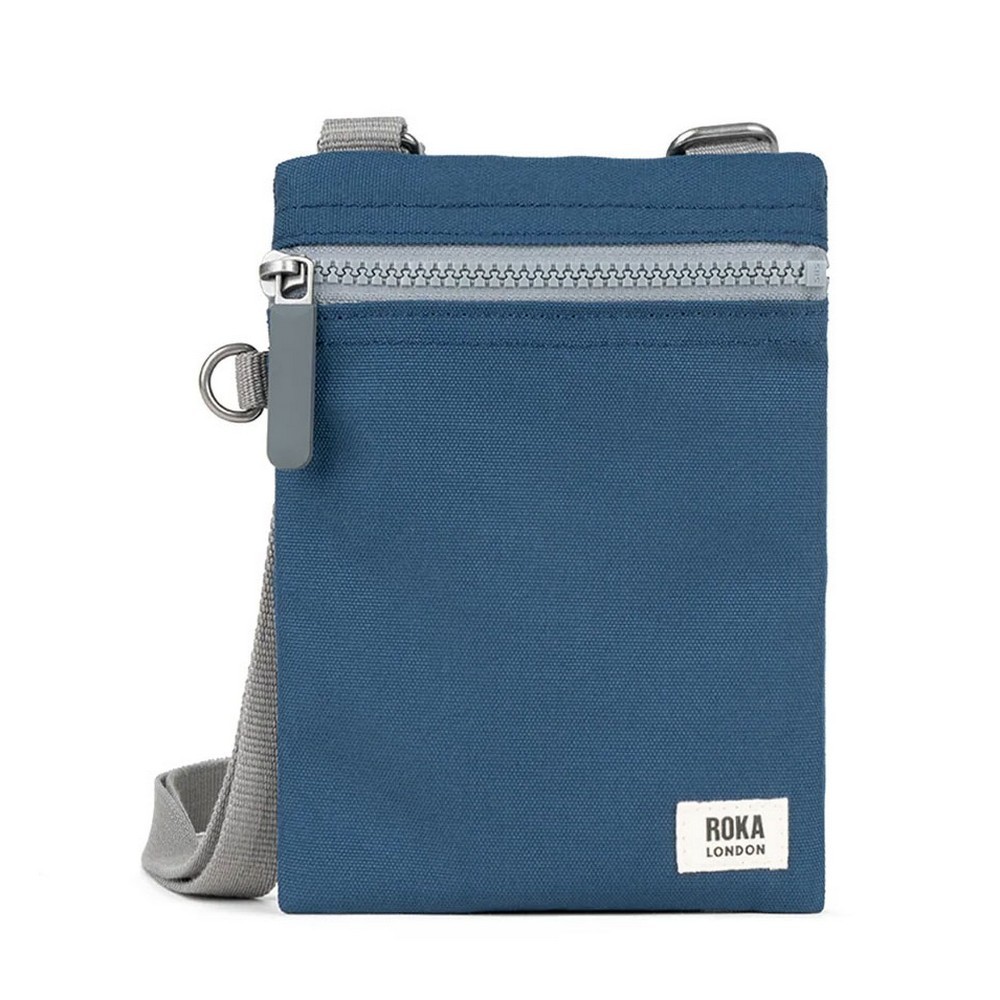 Roka Chelsea Recycled Canvas Sling Pocket Crossbody Bag Deep Blue