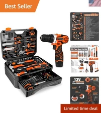 255-Piece Tool Set - Tool Kit with 12V Cordless Drill Driver, Toolbox Storage...