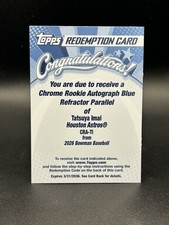 2026 BOWMAN BASEBALL TATSUYA IMAI RC BLUE REFRACTOR /150 AUTO CRA-TI REDEMPTION