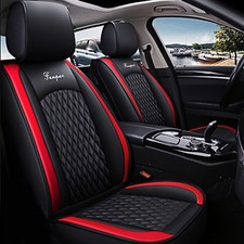 For Jeep 5-seat Pu Leather Black Red Car Seat Cover Ct0008