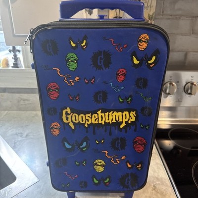 1990s Goosebumps Rolling Suitcase RL Stine Blue Vintage Mummies Fast Ship