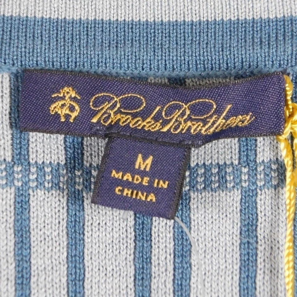 Кардиган Brooks Brothers двойной жаккардовый из шелковой/хлопковой смеси средний синий BWW02 - Изображение 4 из 4