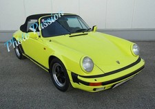 Photo Porsche 911 Carrera 3.2 cabriolet jaune ref AU104
