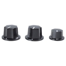 1 Set 3 Plastic Knobs Preamp Control For for JB Effect Black 2 Big 1 S