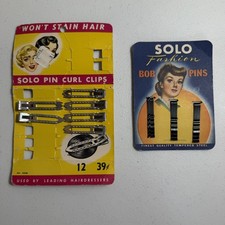 Vtg SOLO Metal Hair Clips Pin Curl 6 , Solo bobby pins New