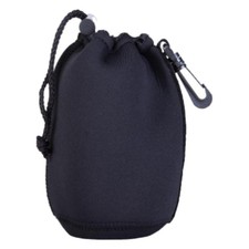 General Brand Durable Waterproof Neoprene Lens Pouch 6" w/ Hook - Black