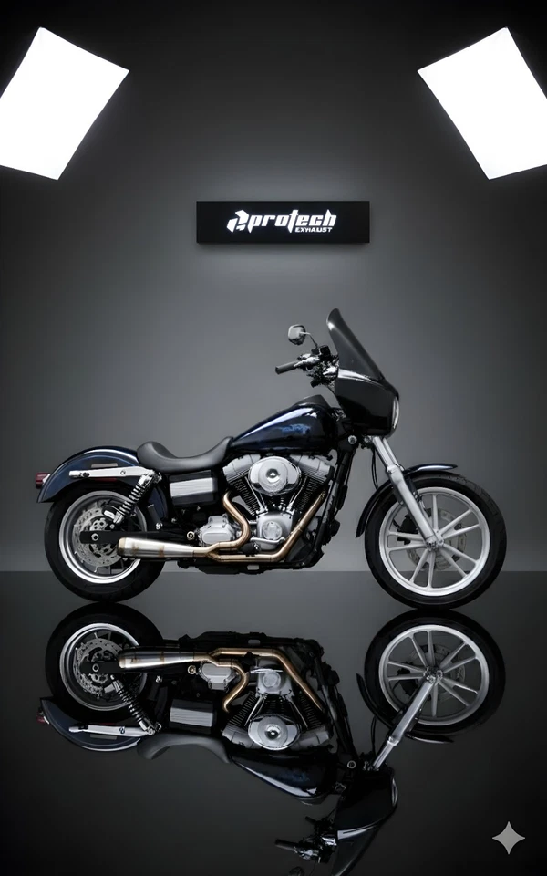 Tubos de escape 2-1 para Harley-Davidson Dyna Super Glide FXD 2 en 1 99-17 Foto 4 de 4