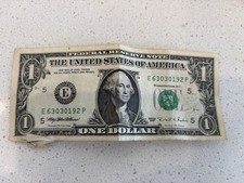 Rare Collectable Printed Error U.S. Currency  1995 fold misprint Dollar Miscut