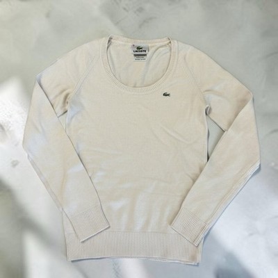 Creme Farbender Lacoste Pullover 