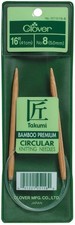 Clover Takumi Bamboo Circular Knitting Needles 16"-Size 8/5mm