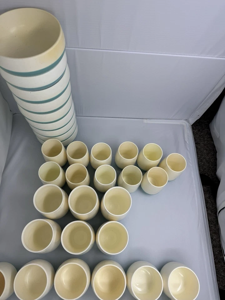 HUGE Vintage Vacron Bopp Decker Turquoise Plastic Bowls & Cup Lot- Retro Kitchen - Image 3 of 4