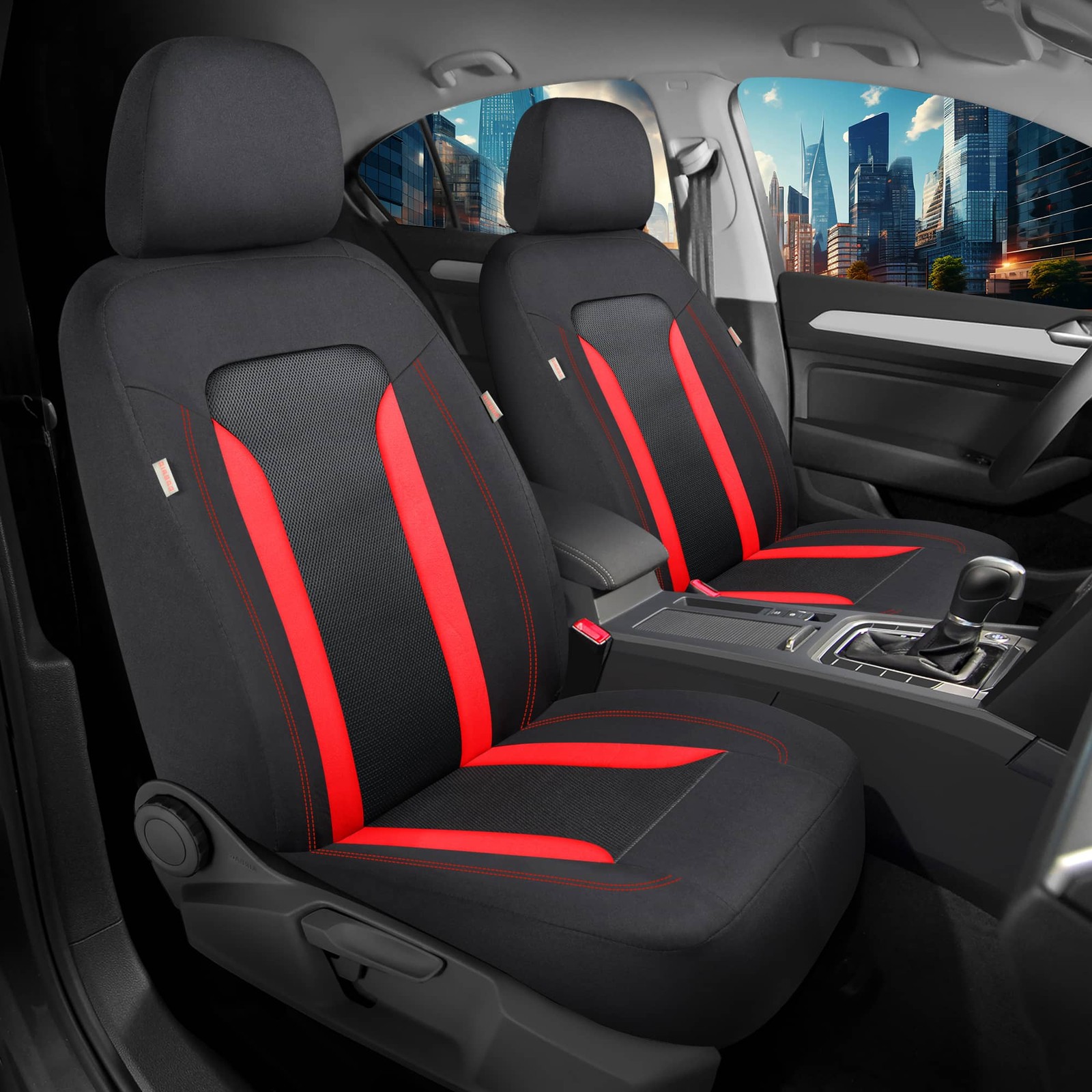 Schonbezüge Sitzbezüge für Opel Astra J Bj 2009-18 in Schwarz/Rot TF3