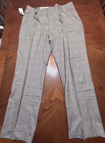 Polo Ralph Lauren Vtg Trouser Men's 42X34 Houndstooth Pleated Plaid NWT! Pants