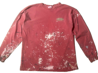 Vintage PLATINUM Mens Paint Splattered L/S T Shirt Tee sz XL  Artist Thrashed