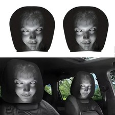 2x Halloween Headrest Cover Prank Horror Creepy Car Decor Seat Protector Scary