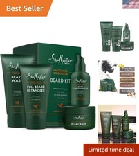 Men's Organic Beard Care Kit: Complete Wash, Balm  Oil for Healthier Beards