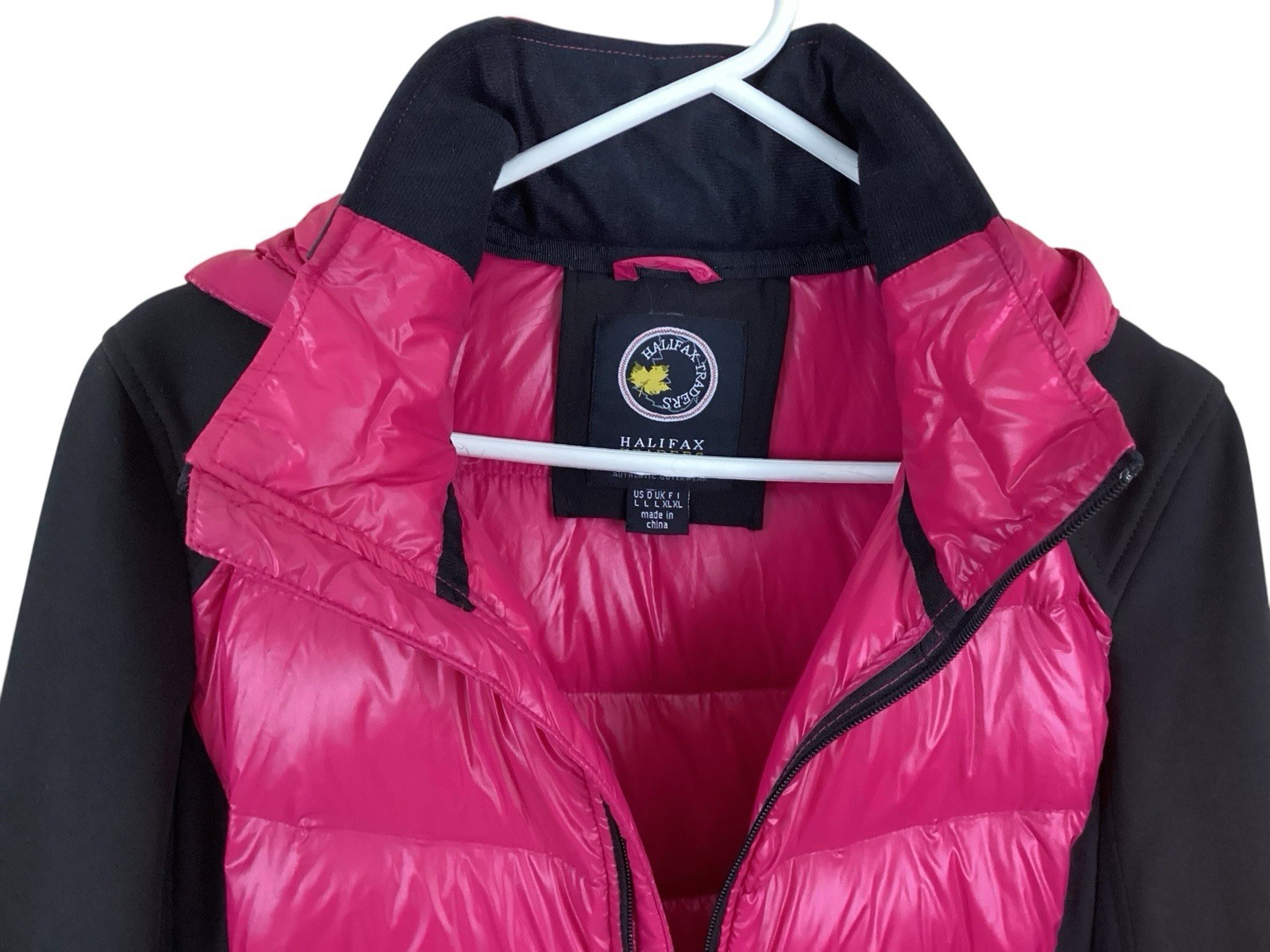 Halifax Traders Jacket Size Large Pink Black Down… - image 5